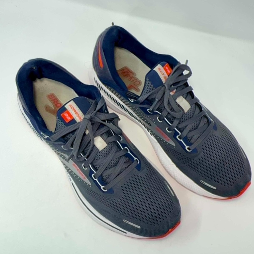 Brooks Adrenaline GTS 22 Running Shoes Men's 11D Navy Gray Orange 1103661D435 - Picture 4 of 10
